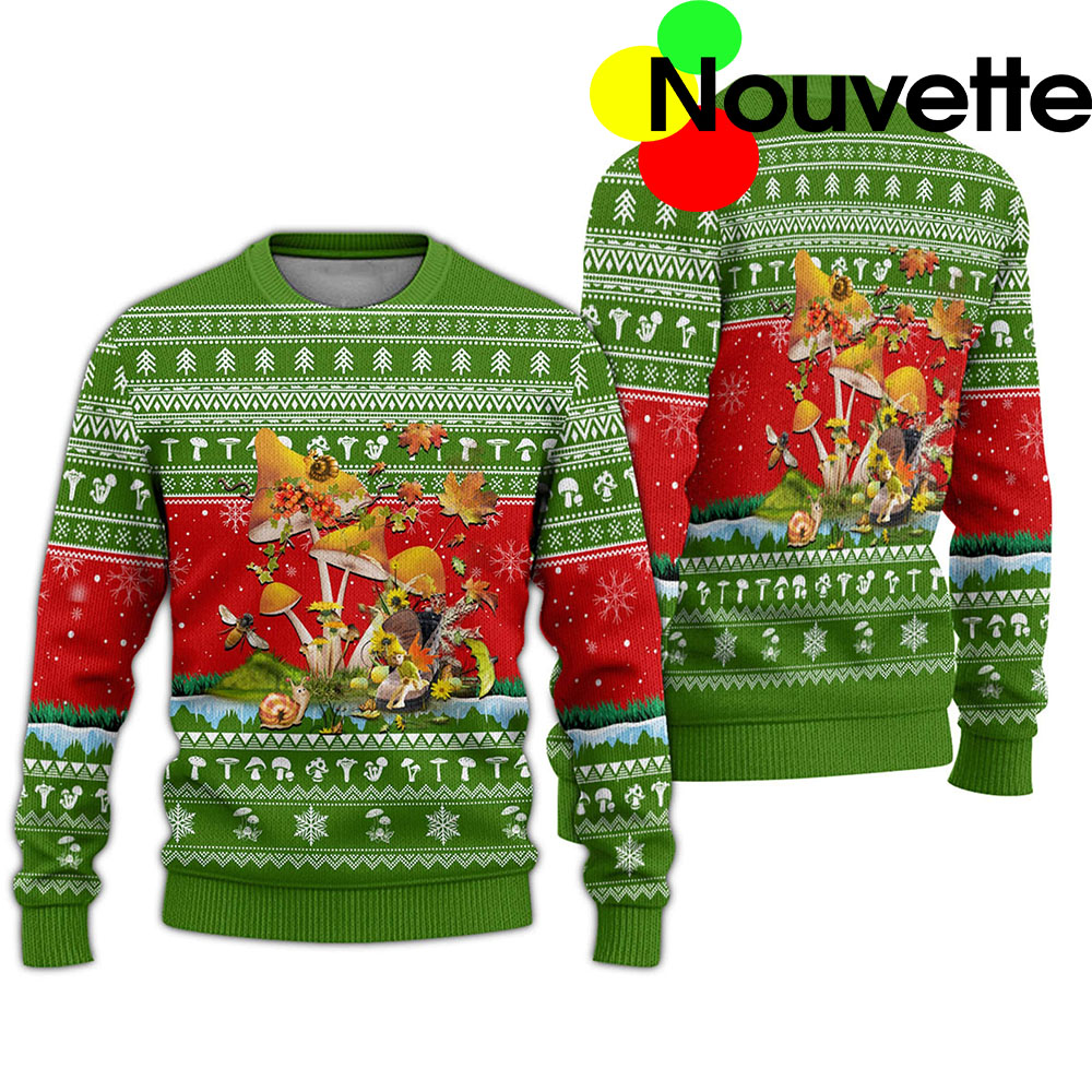 Mushroom Christmas Sweater Mushroom Christmas Sweater