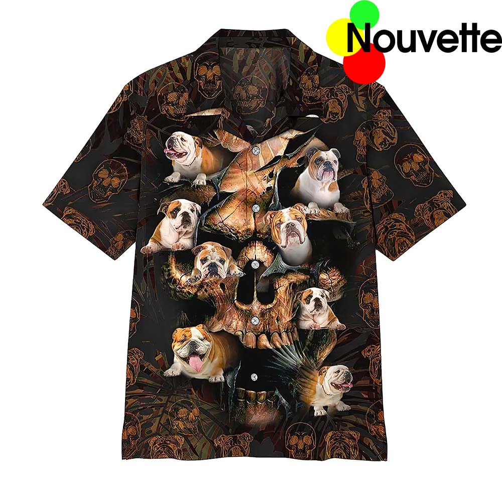 Bulldog Skull Aloha Hawaiian Shirt Bulldog Skull Aloha Hawaiian Shirt
