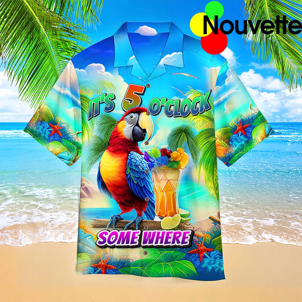 It’S Five O Clock Somewhere Tropical Parrot Hawaiian Shirt It’S Five O Clock Somewhere Tropical Parrot Hawaiian Shirt