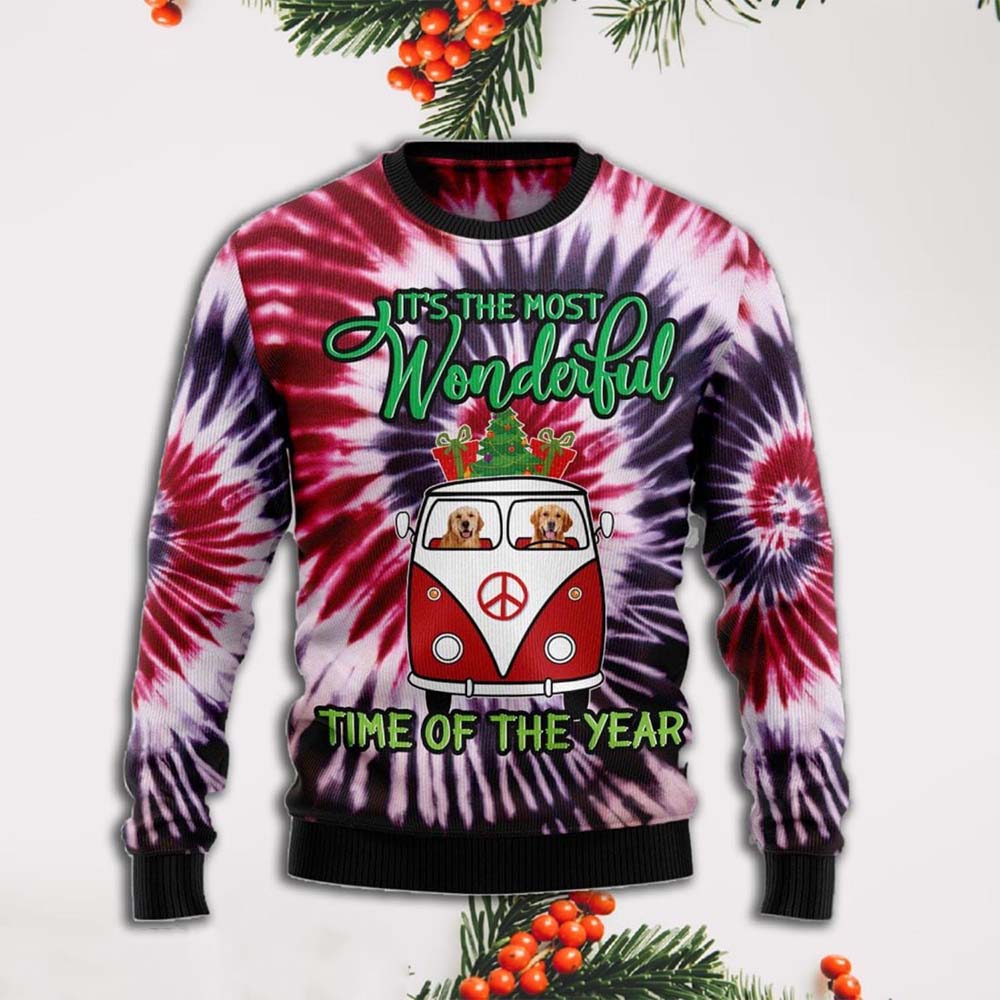 Golden Retriever It’S The Most Wonderful Time Of The Year Christmas Sweater Golden Retriever It’S The Most Wonderful Time Of The Year Christmas Sweater