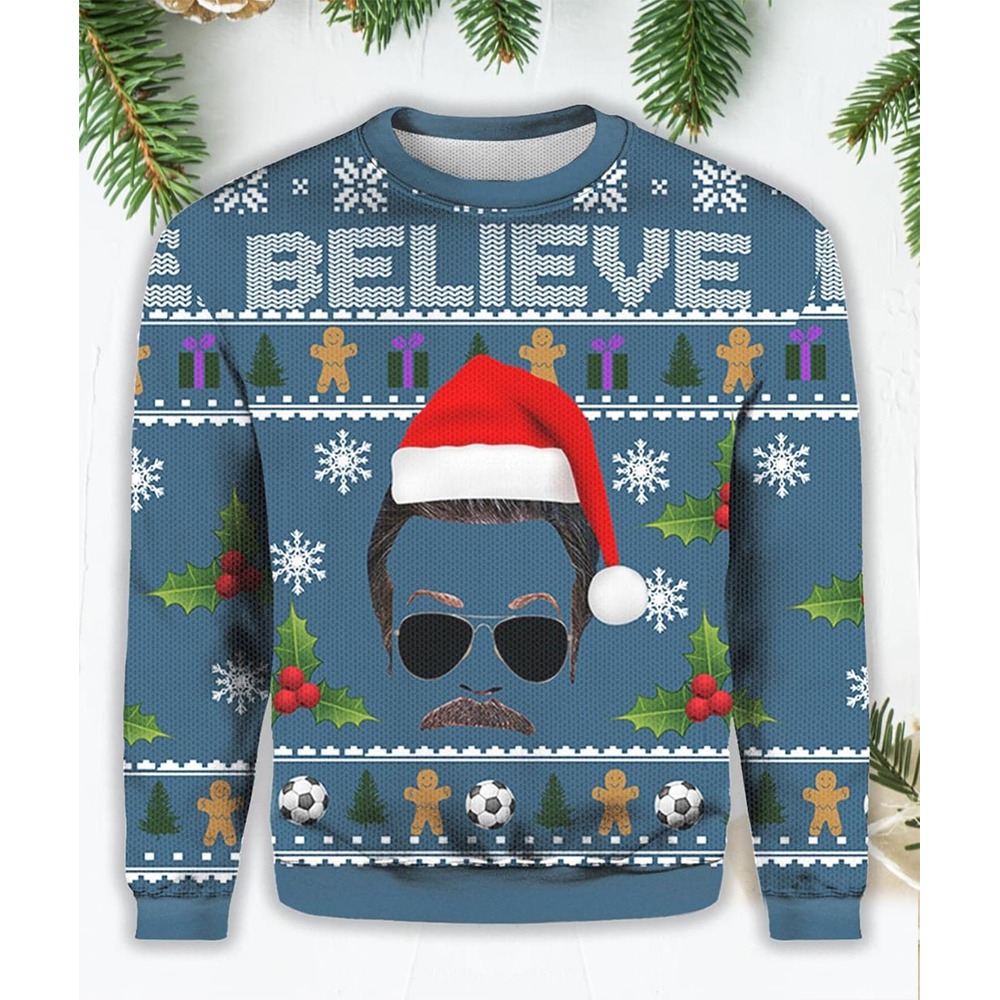 Believe Ted Lasso Ugly Christmas Sweater Believe Ted Lasso Ugly Christmas Sweater