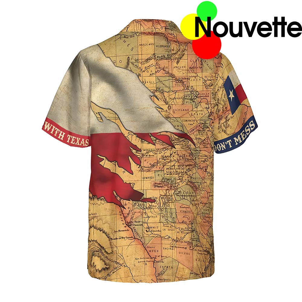 Texas Flag And Map Vintage Texas Hawaiian Shirt Texas Flag And Map Vintage Texas Hawaiian Shirt