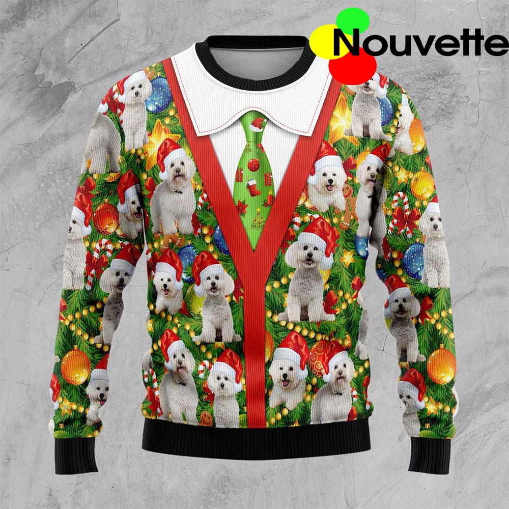 Bichon Xmas Pine Christmas Ugly Sweater
