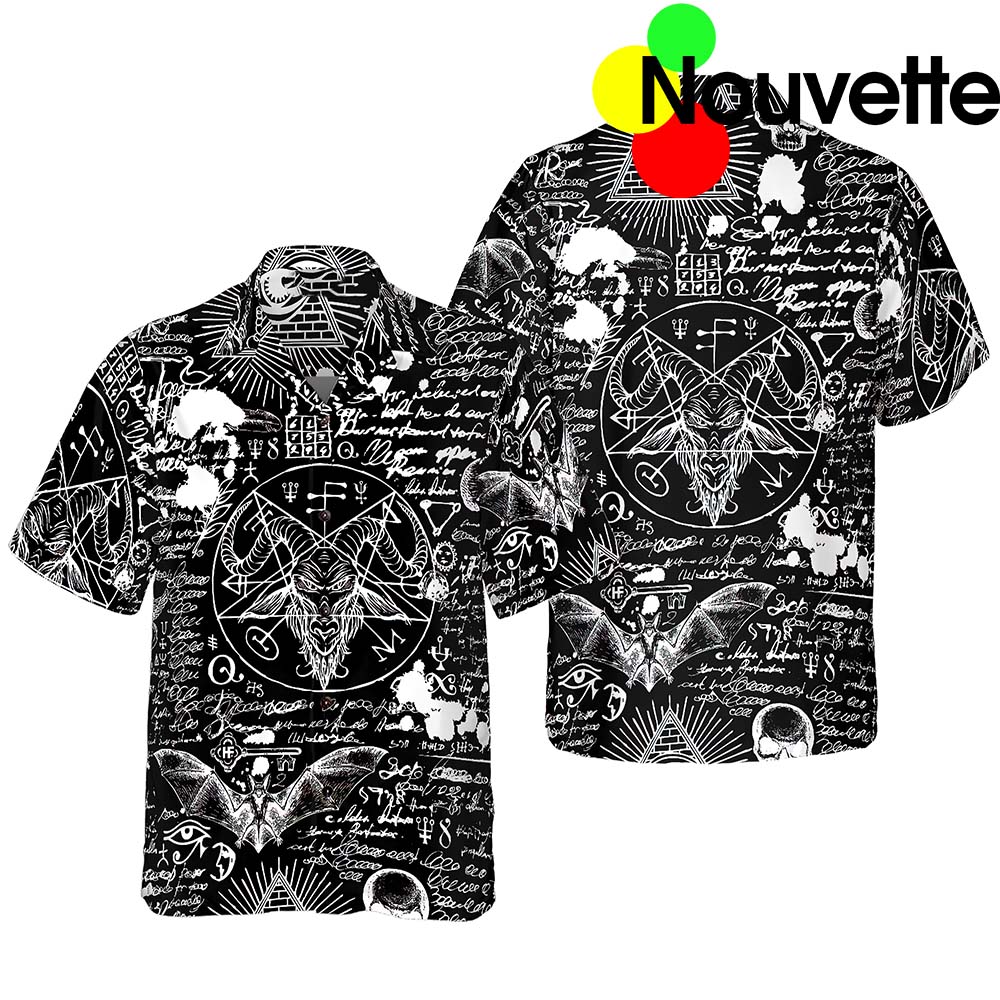 Seamless Occultism Satanic Goth Hawaiian Shirt