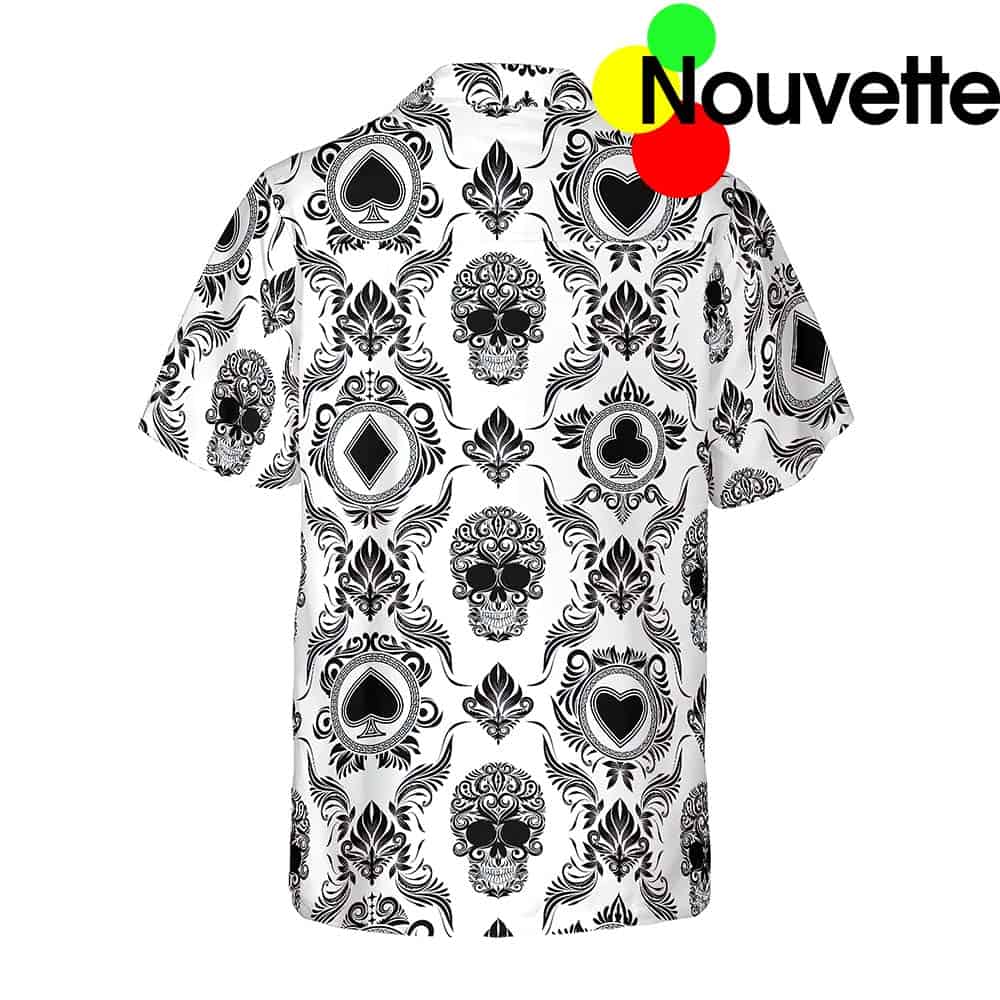Casino And Black Skull Pattern Hawaiian Shirt Casino And Black Skull Pattern Hawaiian Shirt