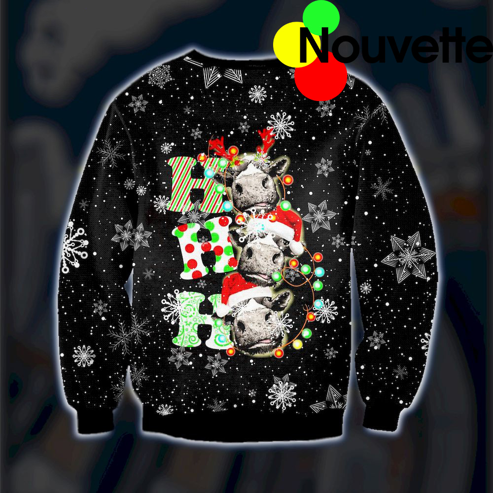 Cow Ho Ho Ho Ugly Christmas Sweater Cow Ho Ho Ho Ugly Christmas Sweater