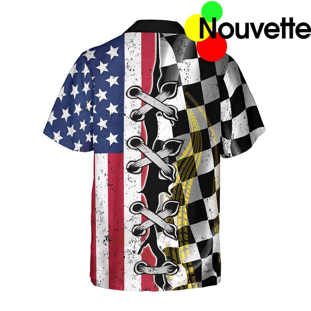 Dirt Track Racing Flag Hawaiian Shirt Dirt Track Racing Flag Hawaiian Shirt