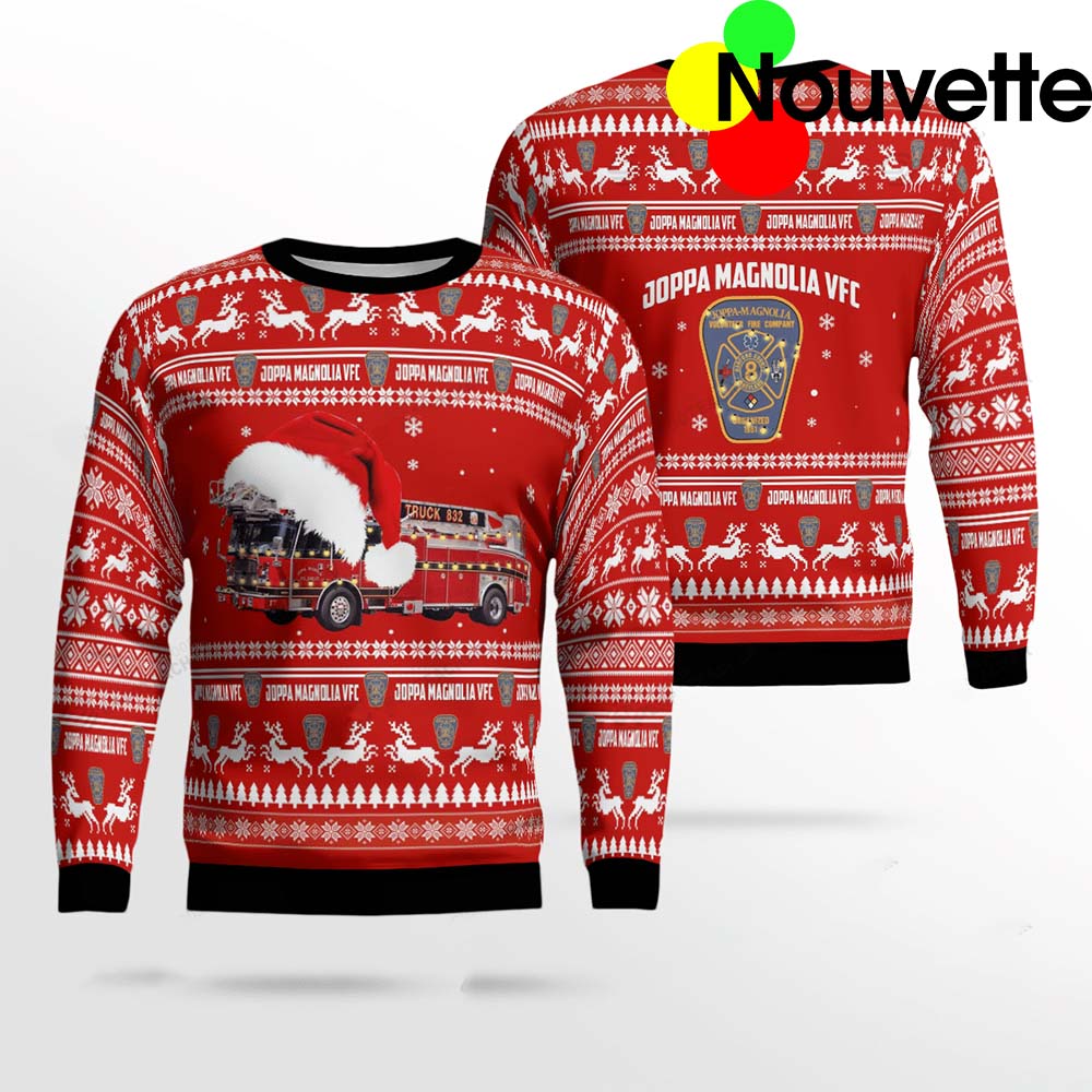 Fire Truck Ugly Christmas Sweater Fire Truck Ugly Christmas Sweater