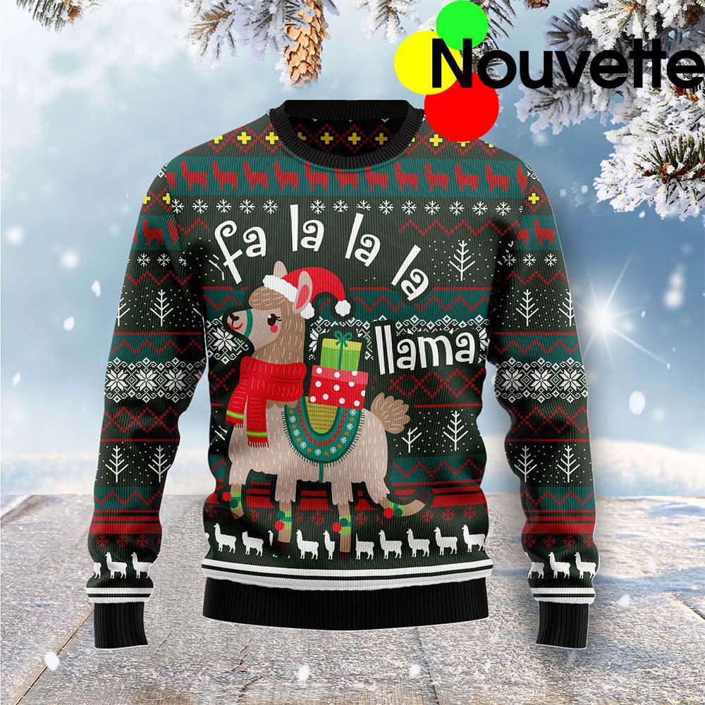 Llama Fa La La La Ugly Christmas Sweater Llama Fa La La La Ugly Christmas Sweater