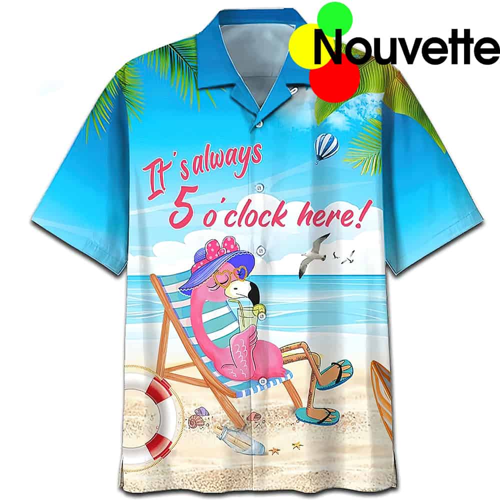 Flamingo It’S Always 5 O’Clock Here Hawaiian Shirt