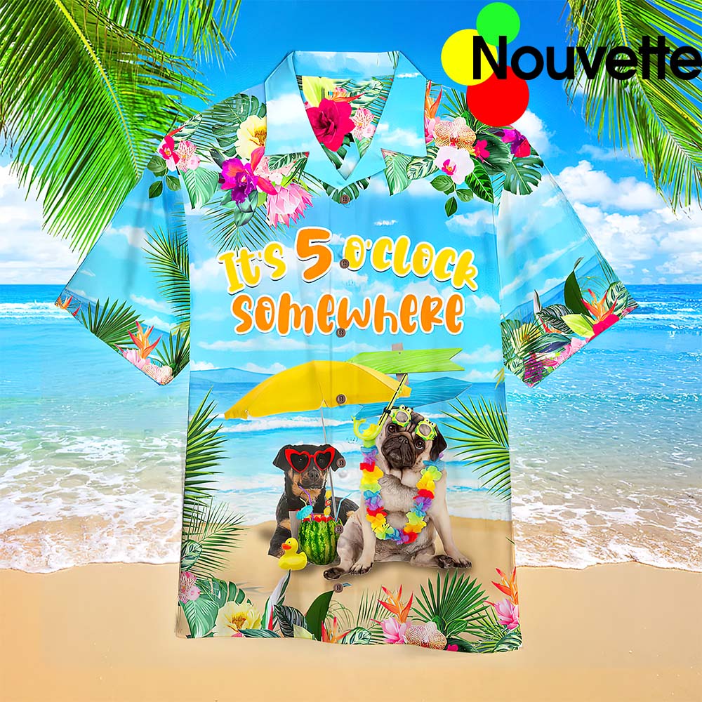 Dog Beach It’S Always 5 O’Clock Somewhere Hawaiian Shirt Dog Beach It’S Always 5 O’Clock Somewhere Hawaiian Shirt