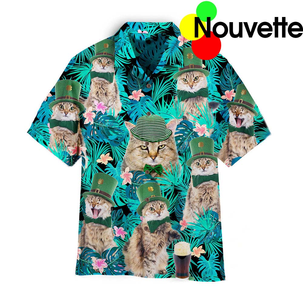 Cat Happy Irish St Patrick’S Day Aloha Hawaiian Shirt