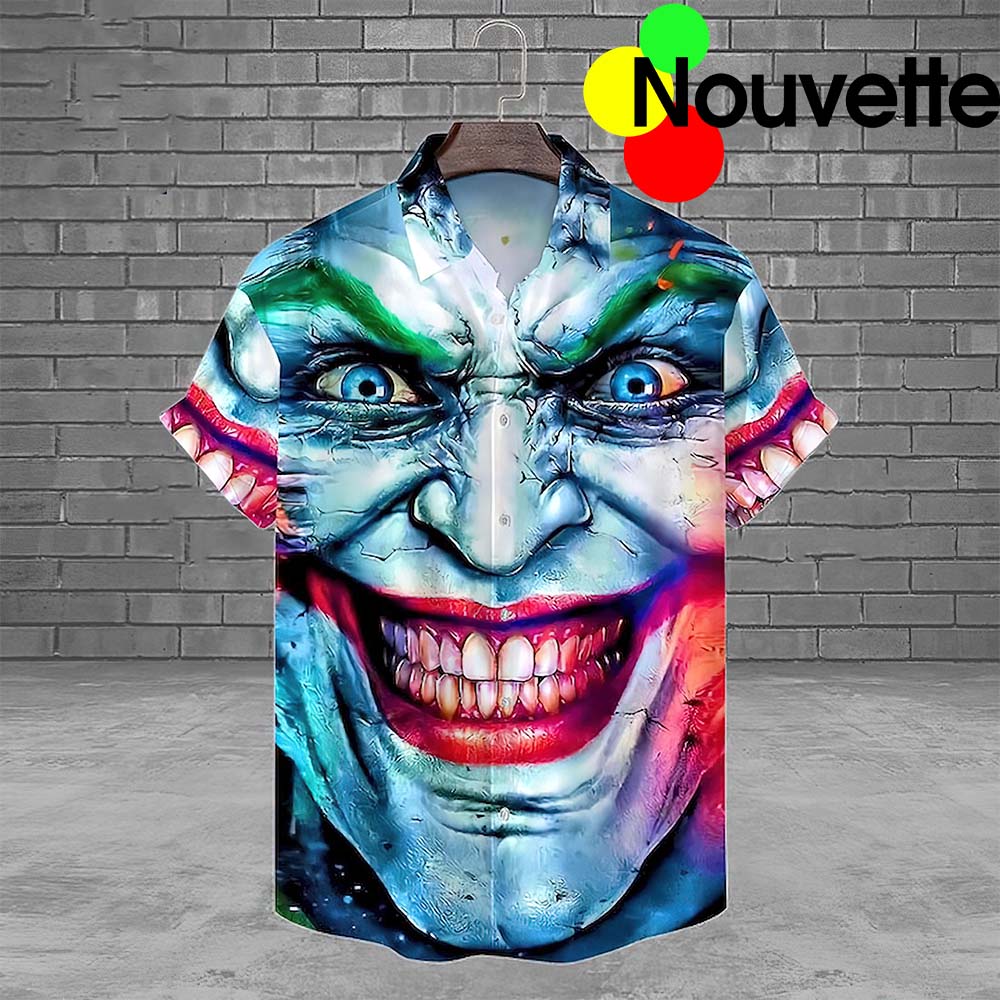 Joker Face 3D Hawaiian Shirt Joker Face 3D Hawaiian Shirt