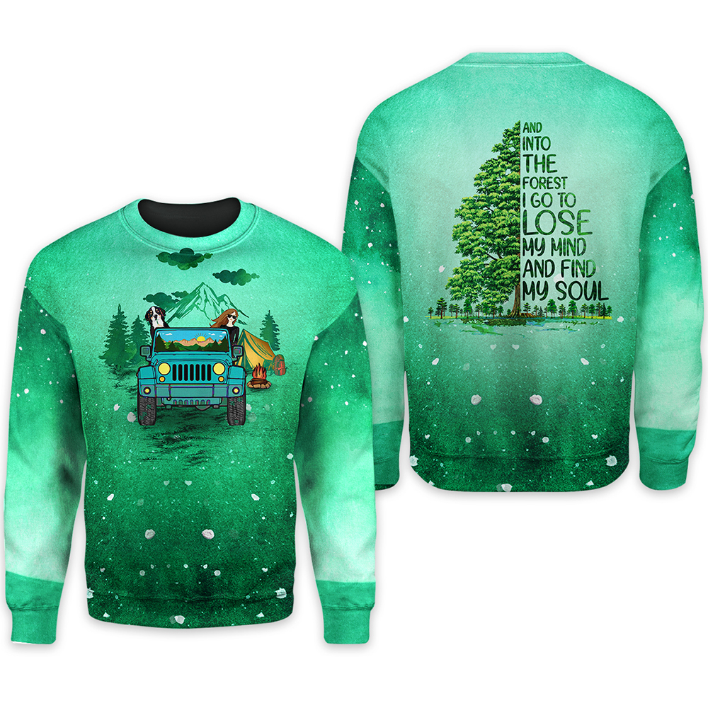 Jeep Girl Into Forest Camping Christmas Sweater Jeep Girl Into Forest Camping Christmas Sweater