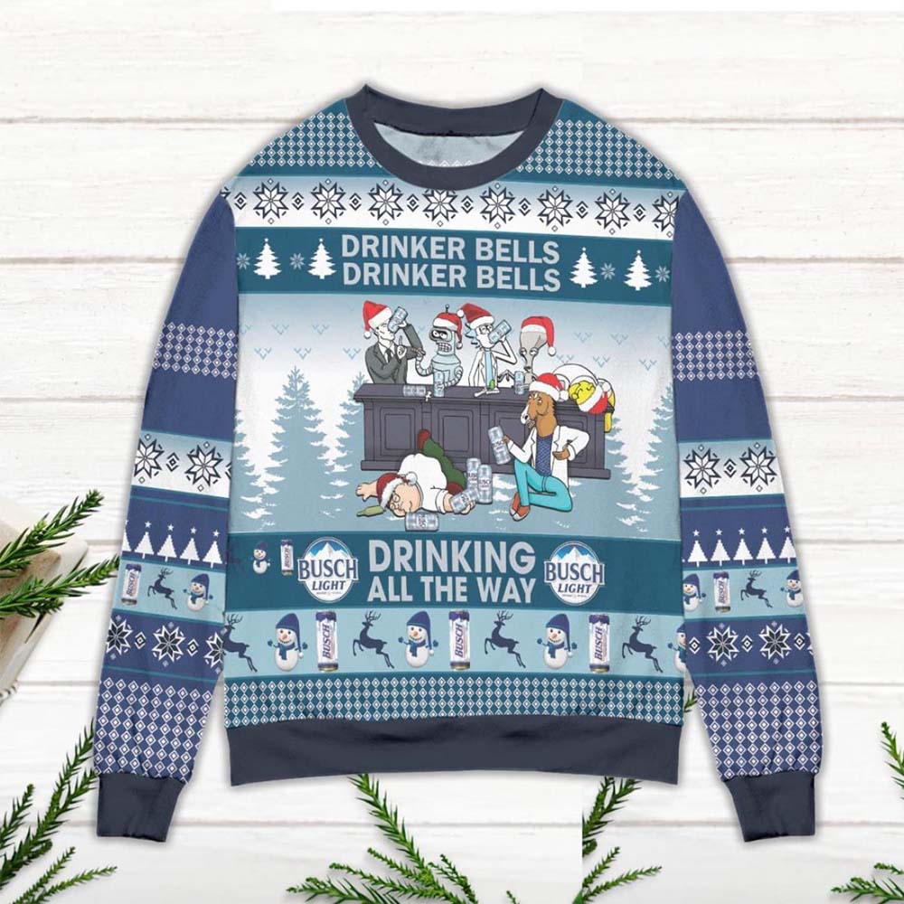 Busch Light Drinker Bell Drinker Bell Ugly Christmas Sweater Busch Light Drinker Bell Drinker Bell Ugly Christmas Sweater