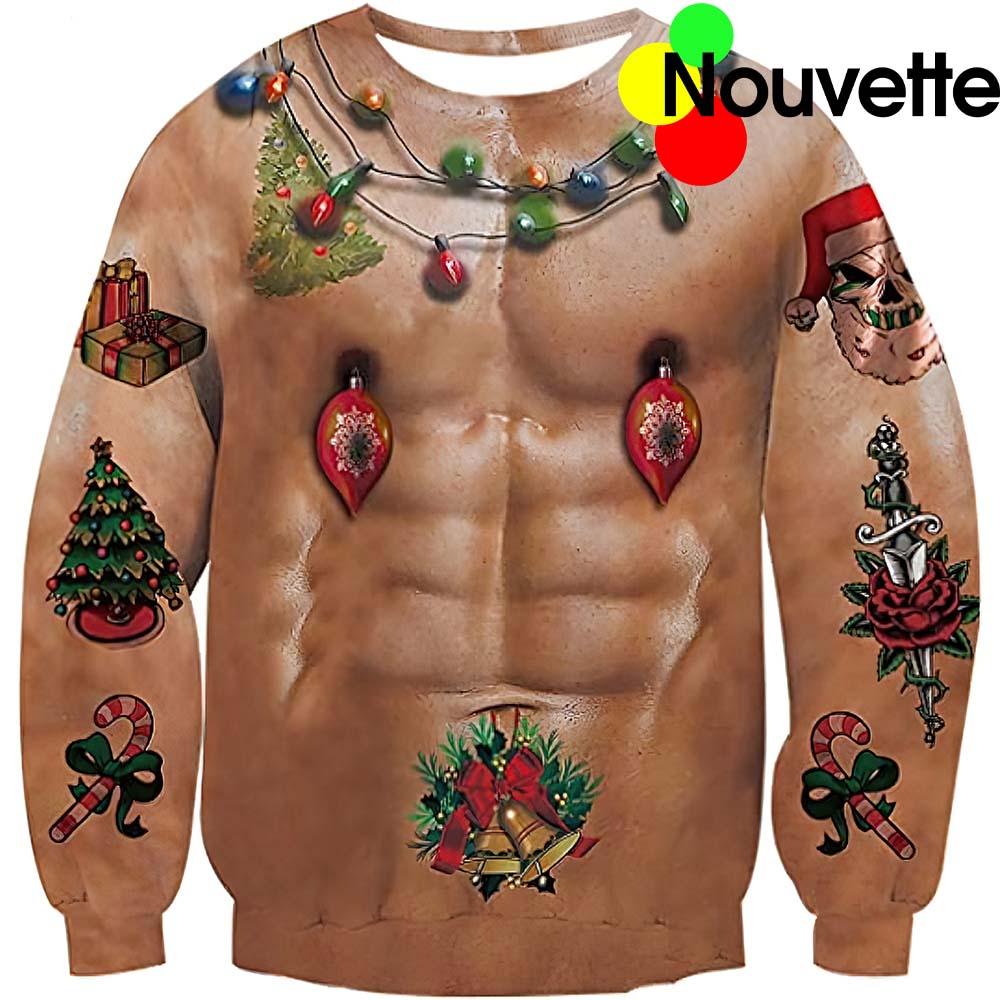 Santa’S 6-Pack Body Ugly Christmas Sweater Santa’S 6-Pack Body Ugly Christmas Sweater