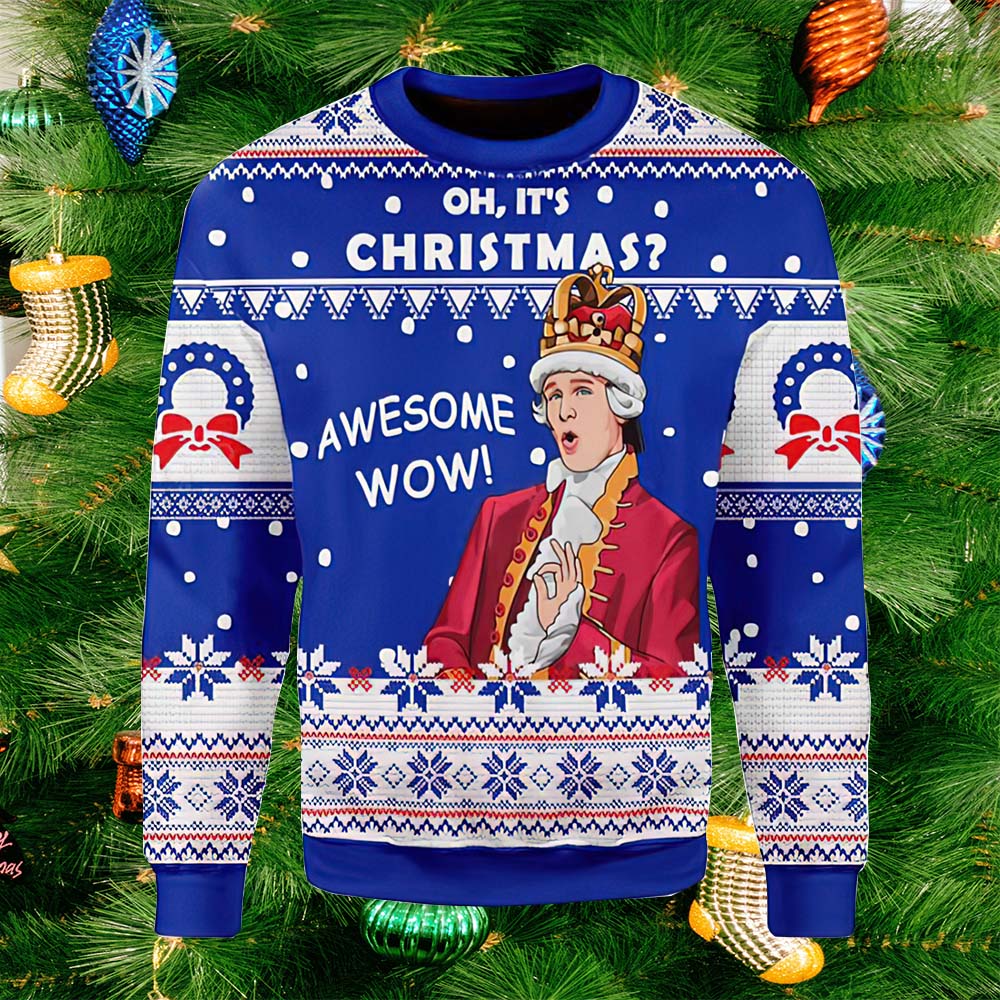 King George Oh It’S Christmas Awesome Wow Sweater King George Oh It’S Christmas Awesome Wow Sweater