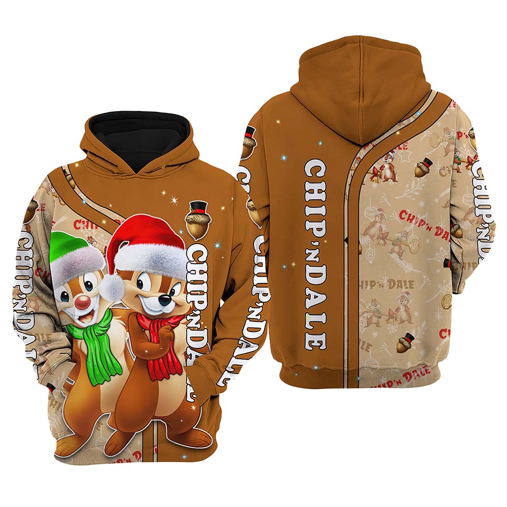 Chip And Dale 3D Christmas Hoodie Chip And Dale 3D Christmas Hoodie