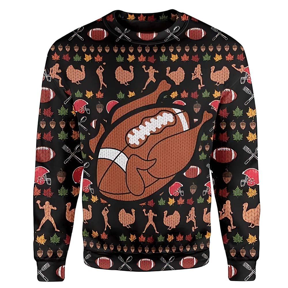 Turkey Football Christmas Sweater Turkey Football Christmas Sweater