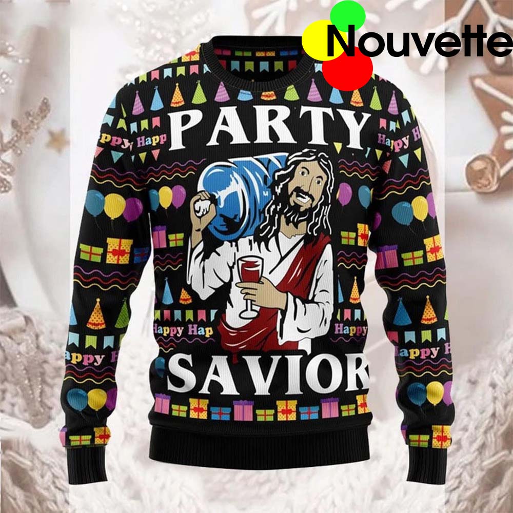 Jesus Party Savior Christmas Sweater Jesus Party Savior Christmas Sweater