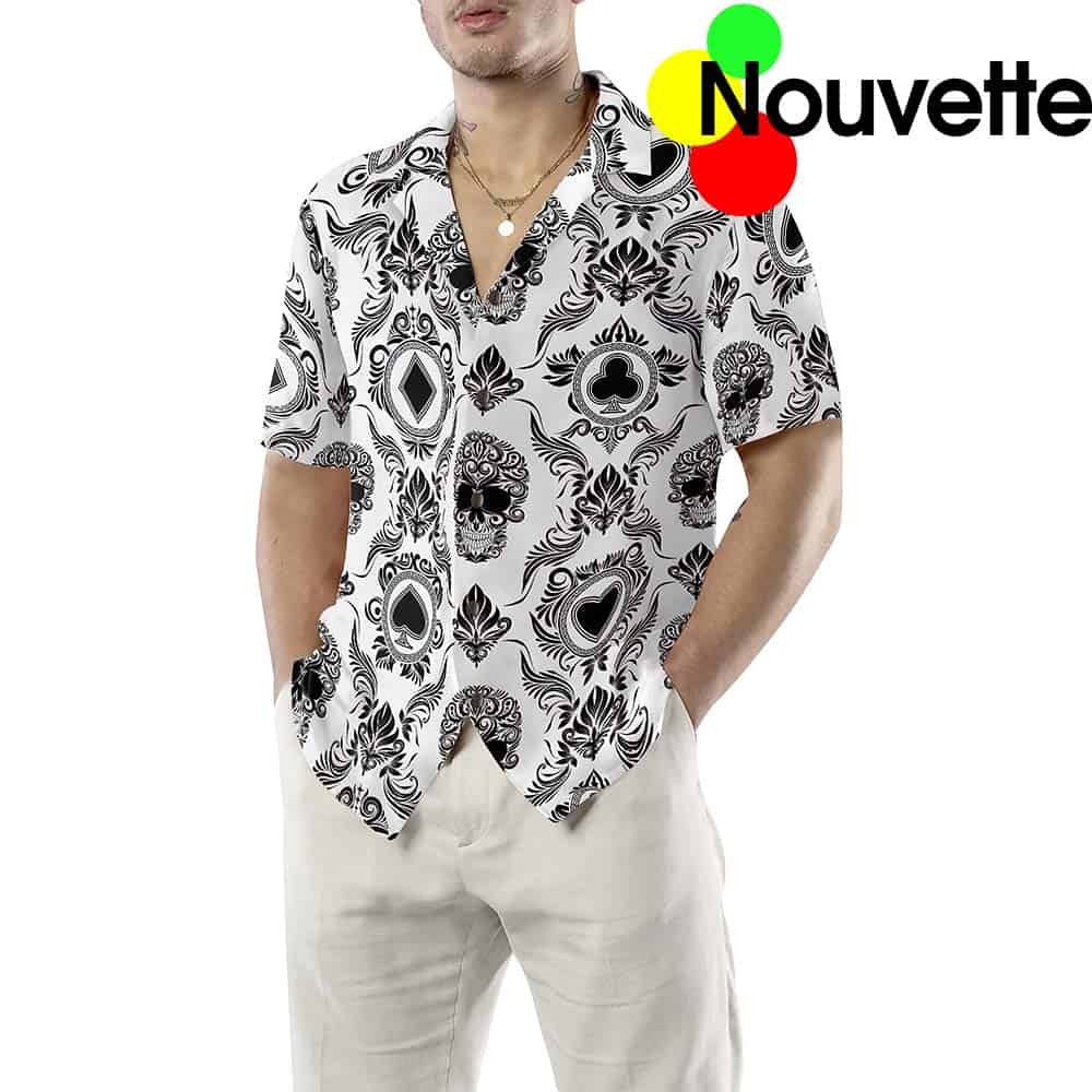 Casino And Black Skull Pattern Hawaiian Shirt Casino And Black Skull Pattern Hawaiian Shirt
