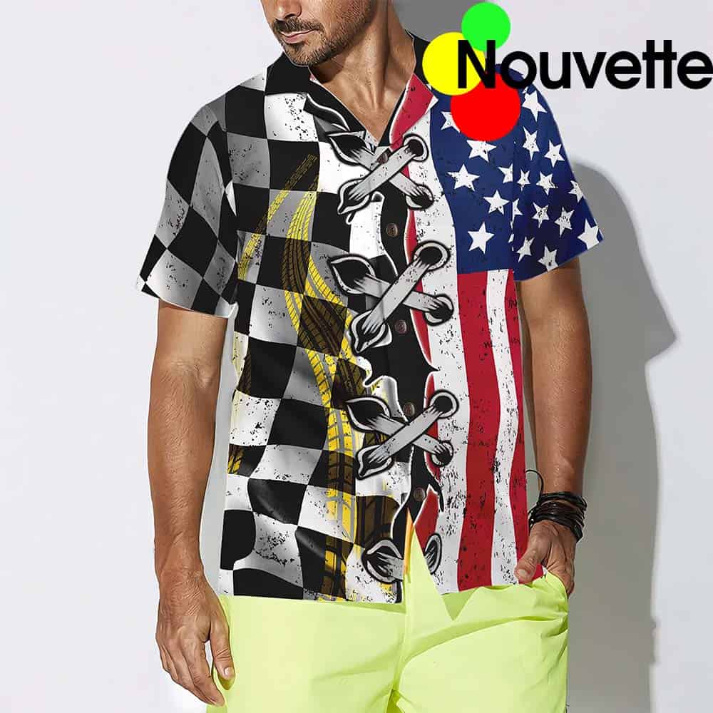 Dirt Track Racing Flag Hawaiian Shirt Dirt Track Racing Flag Hawaiian Shirt