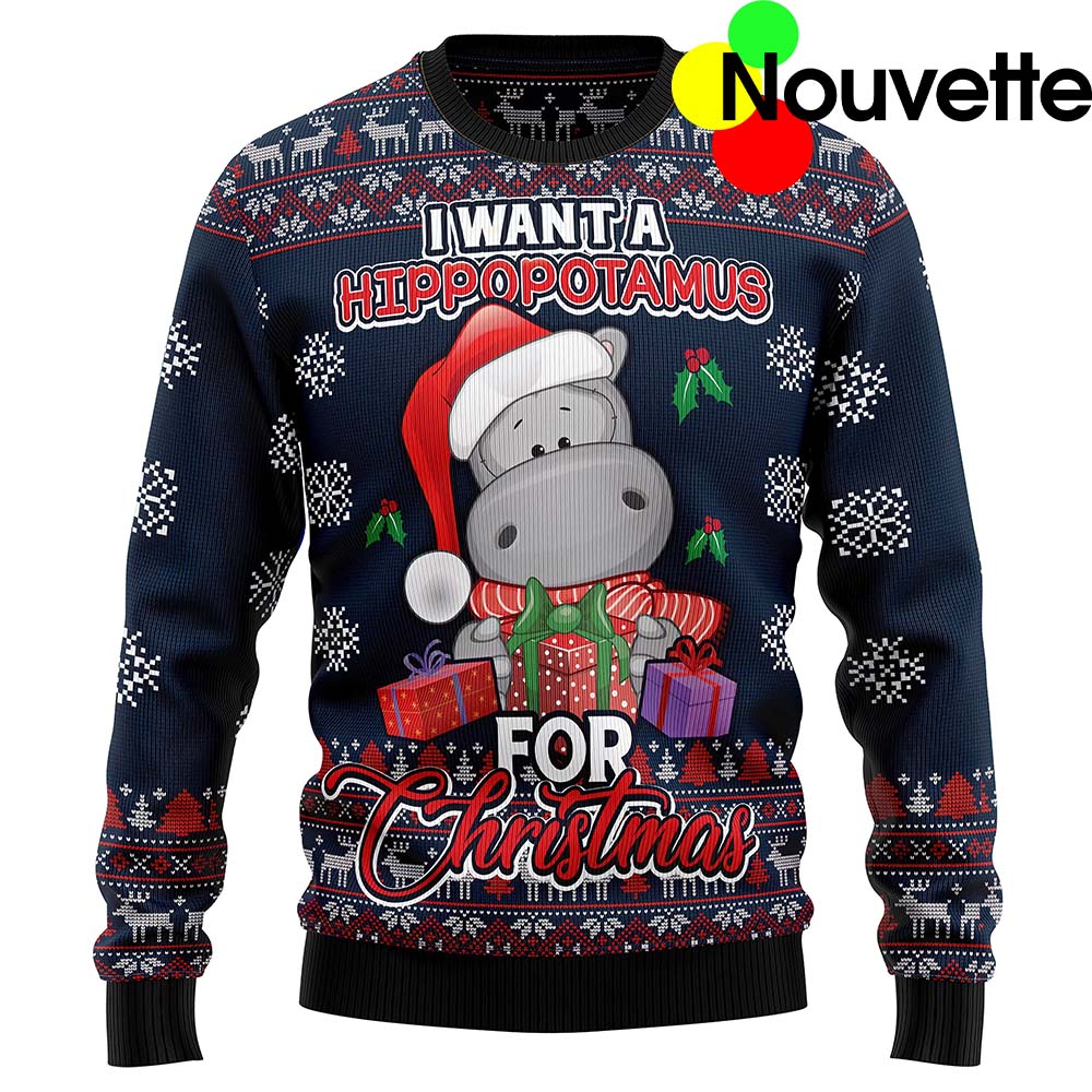 I Want A Hippopotamus For Christmas Christmas Ugly Sweater I Want A Hippopotamus For Christmas Christmas Ugly Sweater