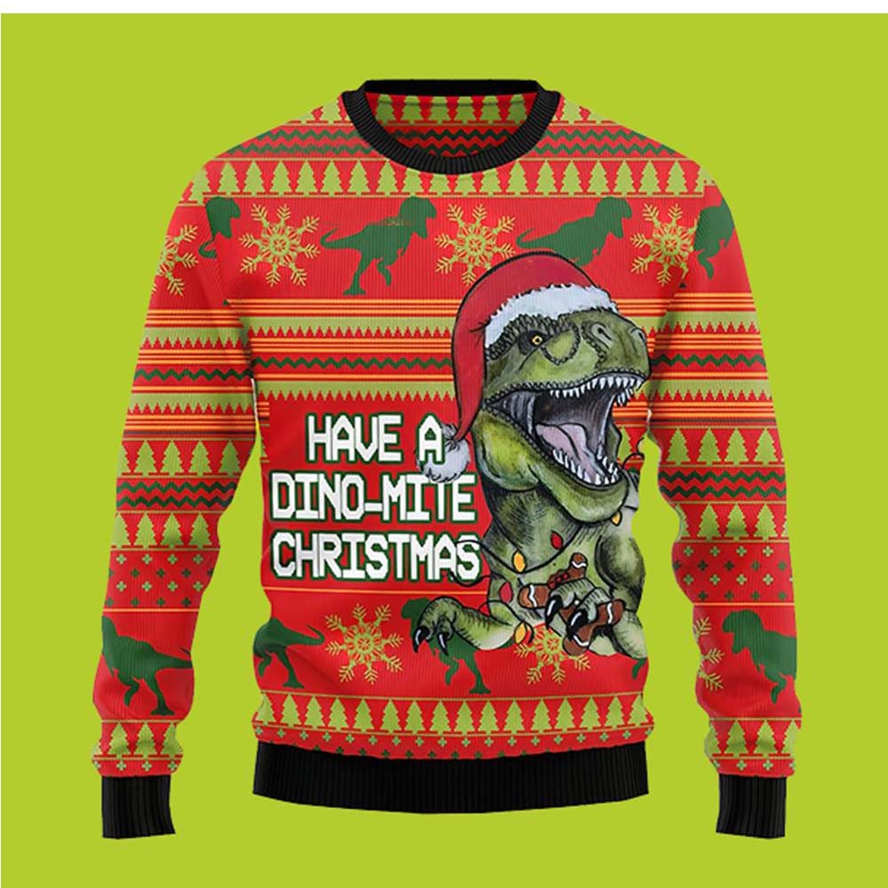 T-Rex Have A Dino-Mite Christmas Sweater