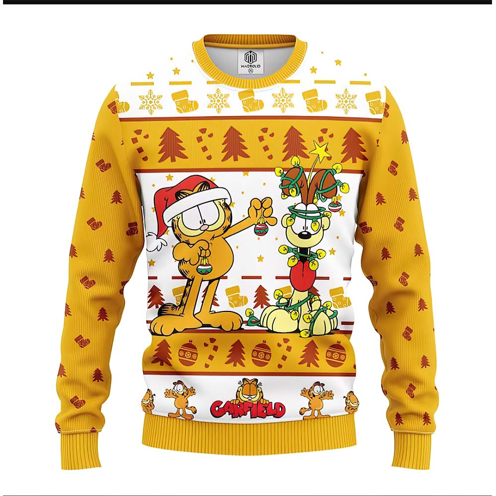 Garfield Reindeer Ugly Christmas Sweater Garfield Reindeer Ugly Christmas Sweater