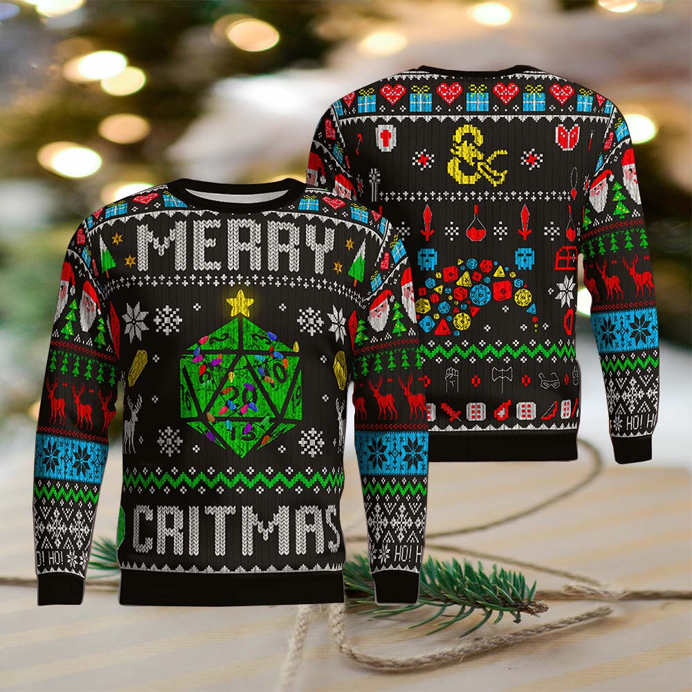 Dungeons And Dragons Merry Critmas Christmas Sweater