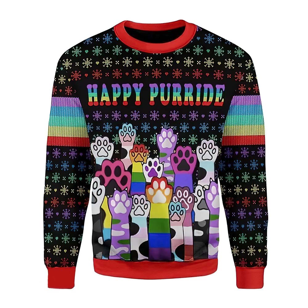 Lgbt Happy Purride Christmas Sweater Lgbt Happy Purride Christmas Sweater