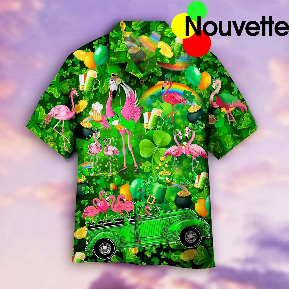 Flamingos Drink Beer St Patrick’S Day Aloha Hawaiian Shirt Flamingos Drink Beer St Patrick’S Day Aloha Hawaiian Shirt