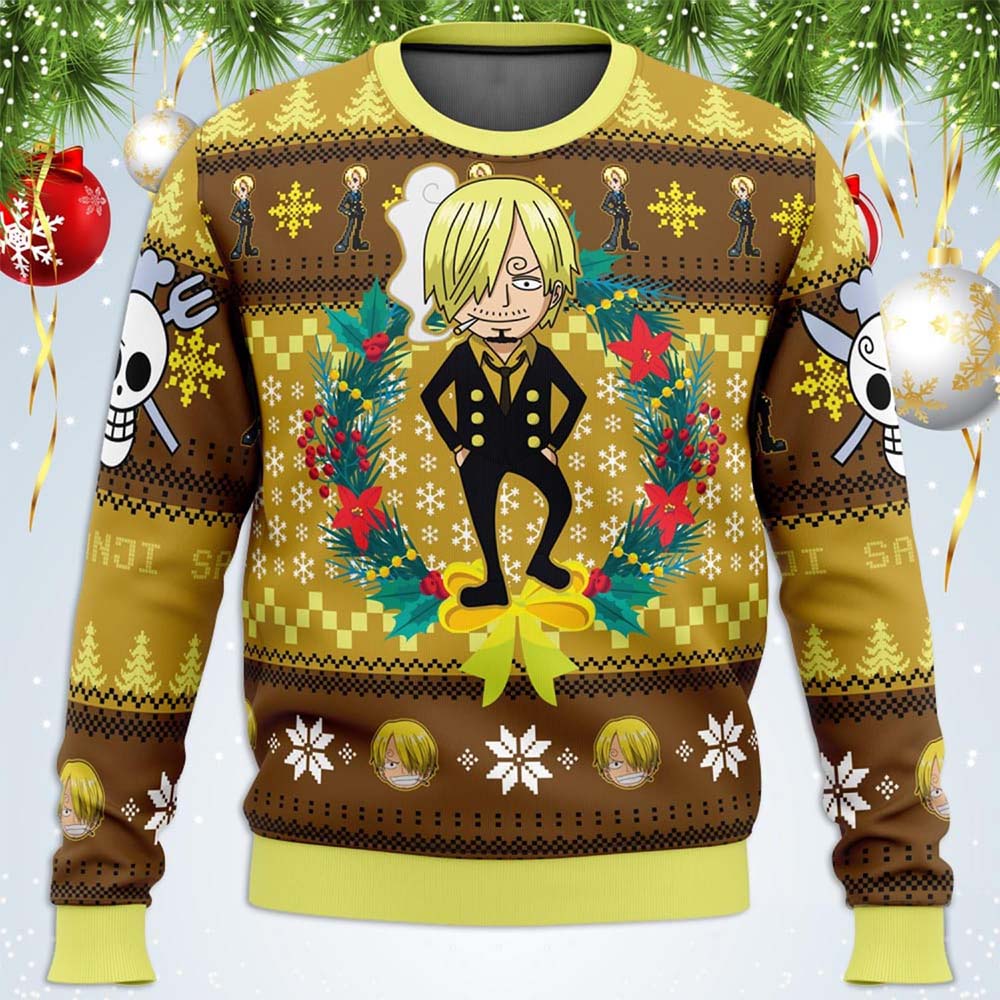 Sanji One Piece Ugly Christmas Sweater