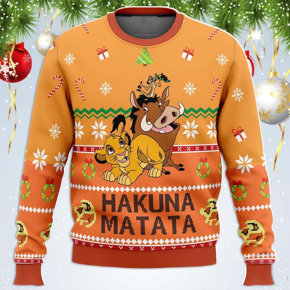 Hakuna Matata Ugly Christmas Sweater Hakuna Matata Ugly Christmas Sweater