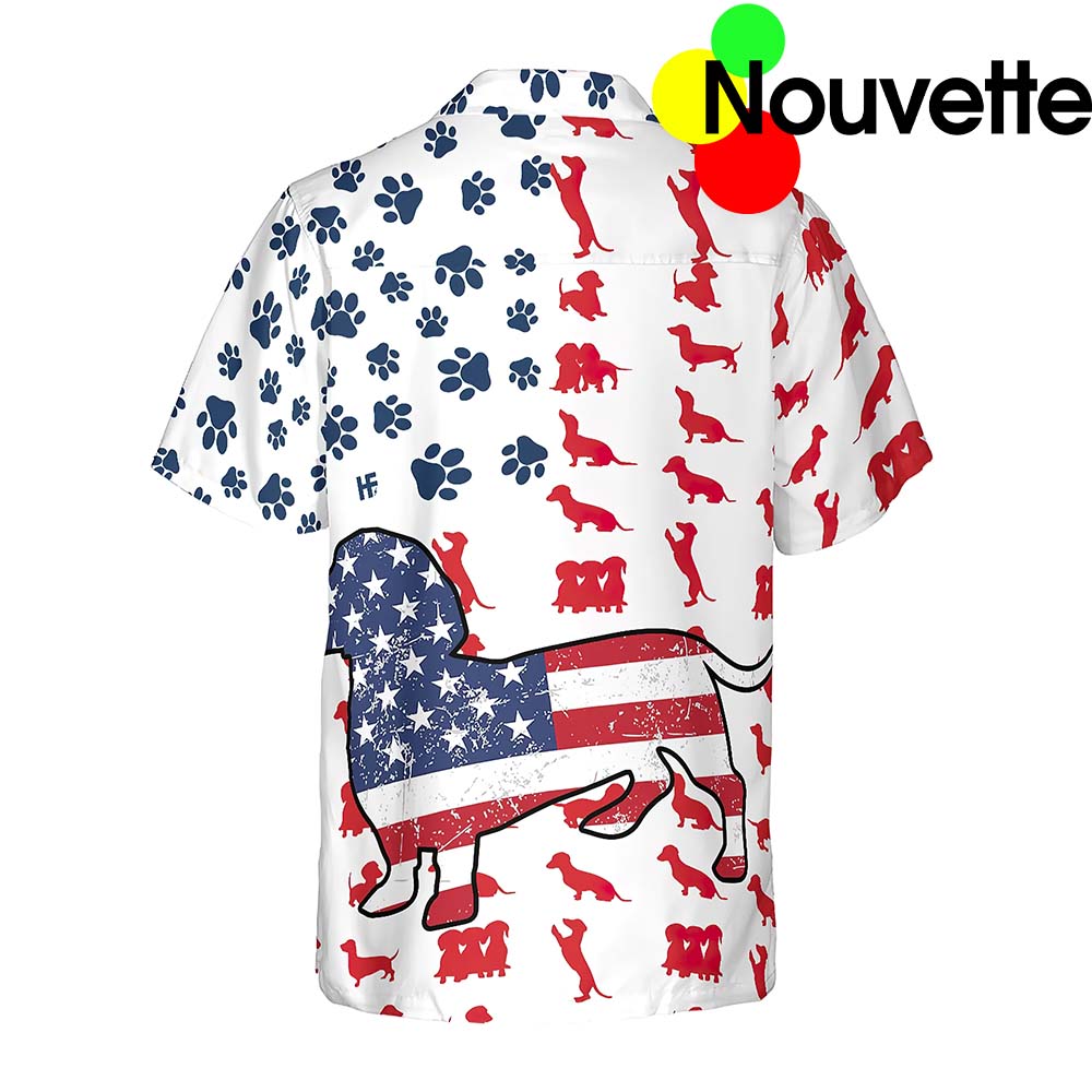 Dachshund American Flag Hawaiian Shirt Dachshund American Flag Hawaiian Shirt