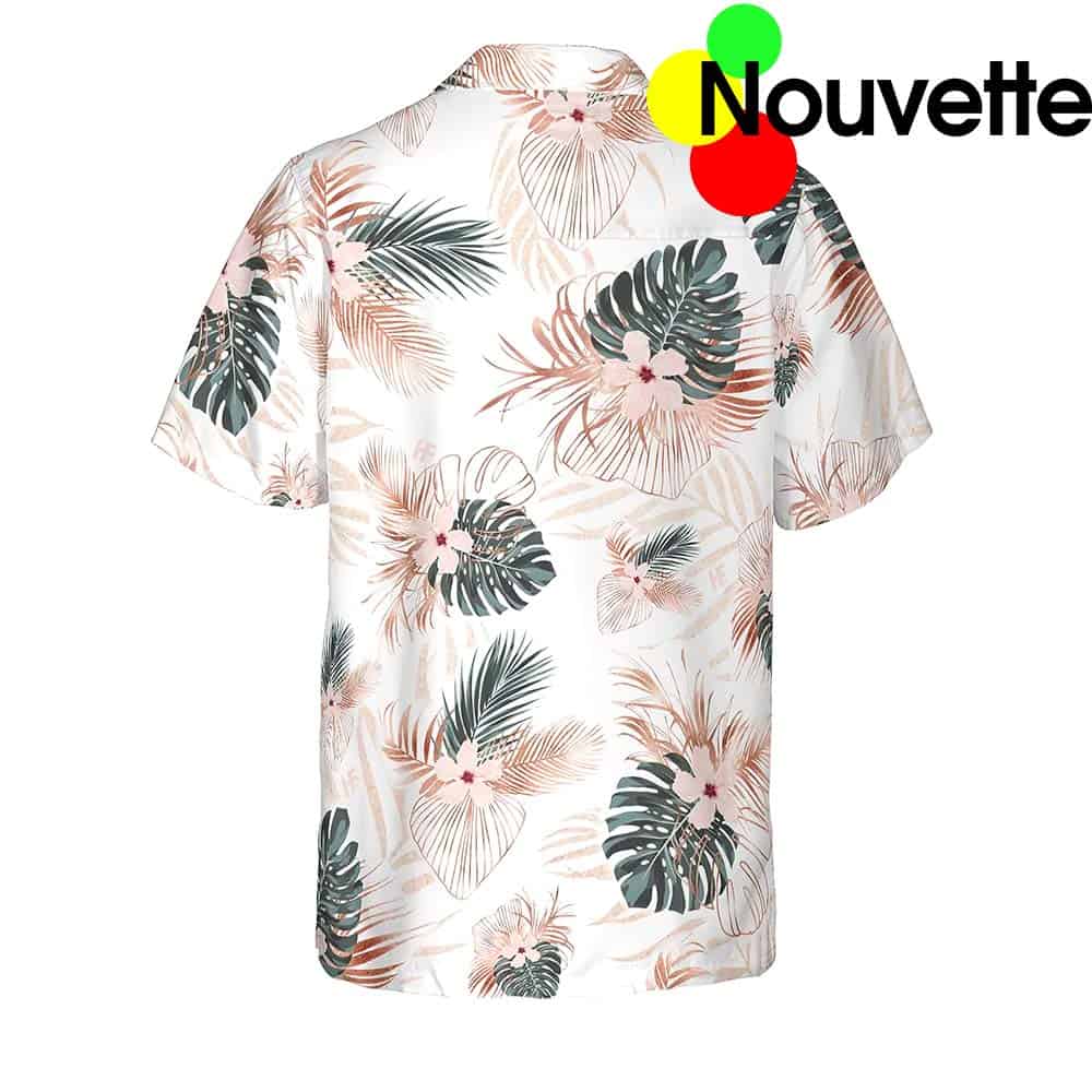 Rose Gold Tropical Palm Leaves Hawaiian Shirt Rose Gold Tropical Palm Leaves Hawaiian Shirt