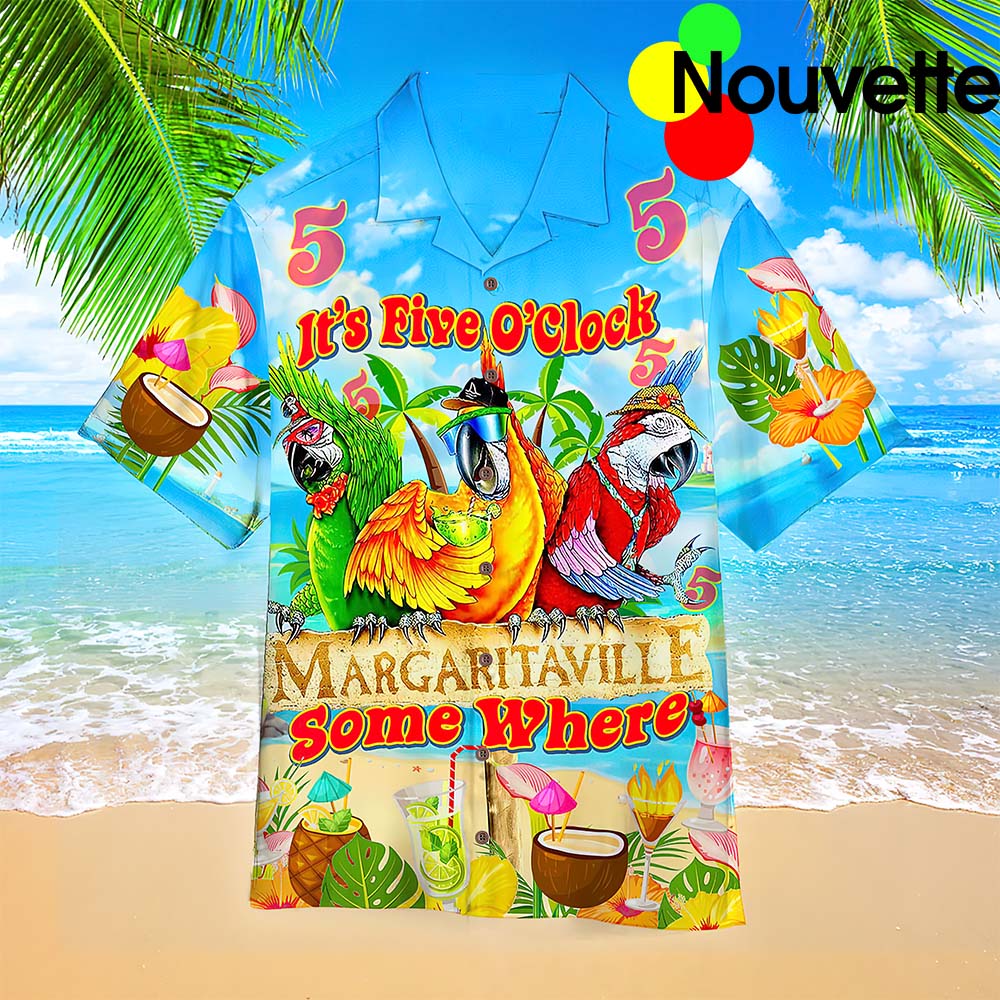Parrot It’S 5 O’Clock Somewhere Aloha Hawaiian Shirt
