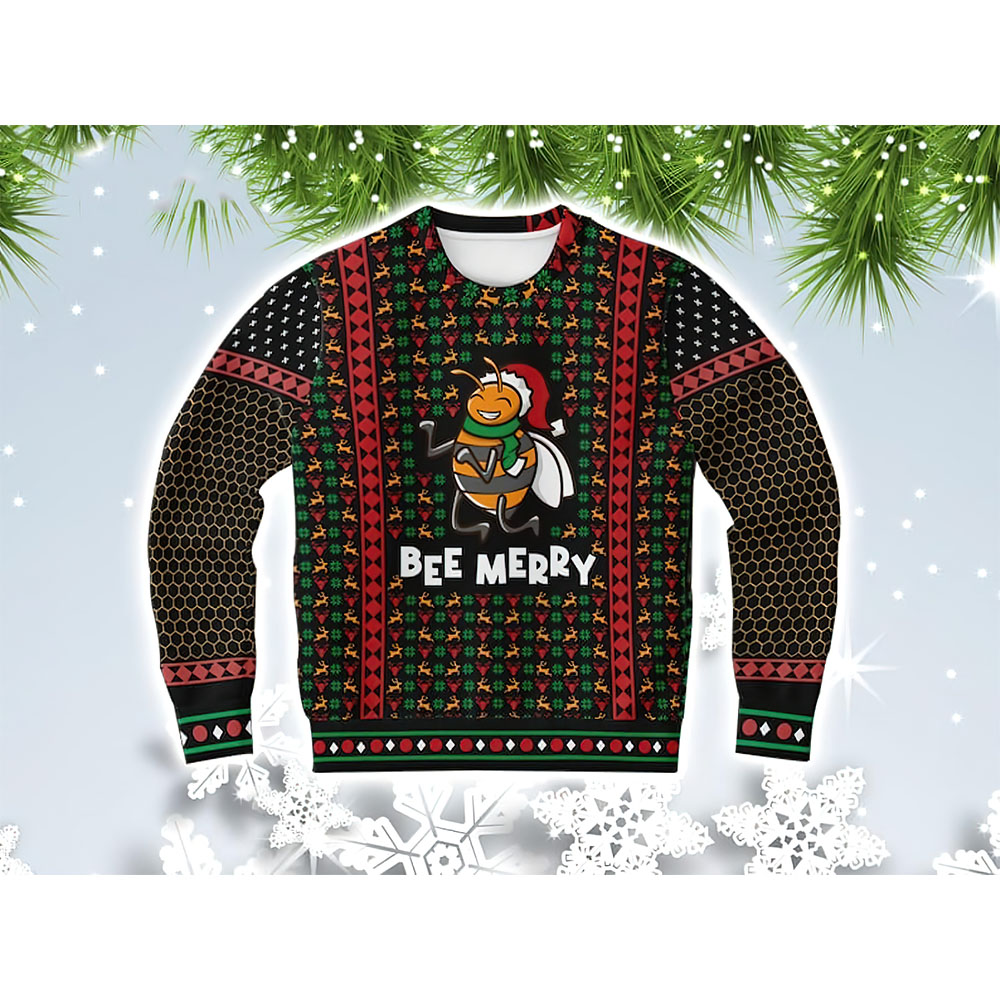 Bee Merry Ugly Christmas Sweater Bee Merry Ugly Christmas Sweater