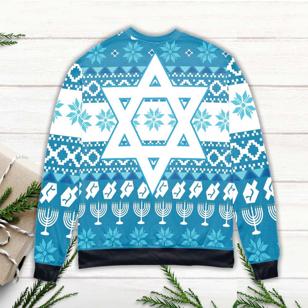Snowflake And Candles Pattern Ugly Christmas Sweater Snowflake And Candles Pattern Ugly Christmas Sweater