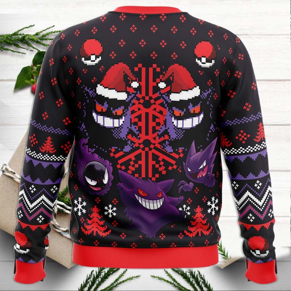 Ghosts Gengar Ghastly Ugly Christmas Sweater Ghosts Gengar Ghastly Ugly Christmas Sweater