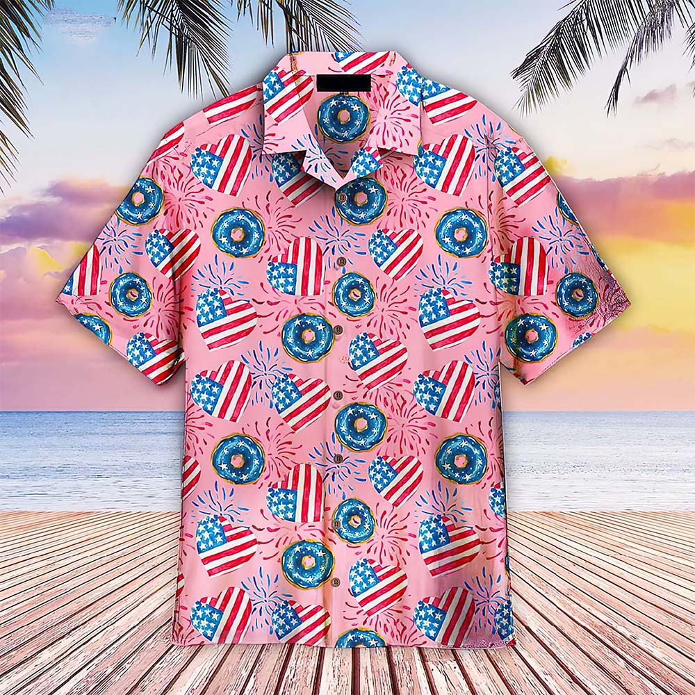 4Th Of July Donuts Hawaiian Shirt 4Th Of July Donuts Hawaiian Shirt