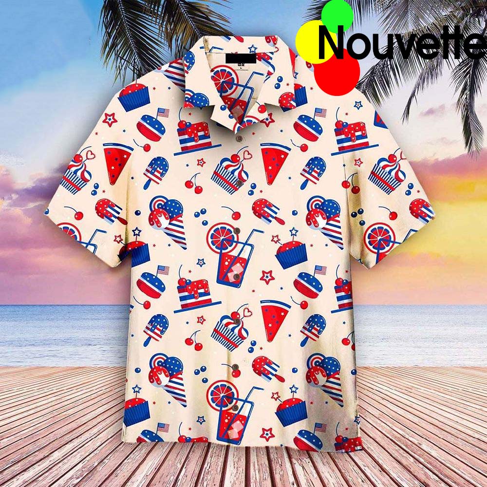4Th Of July Ice Cream And Cakes Hawaiian Shirt