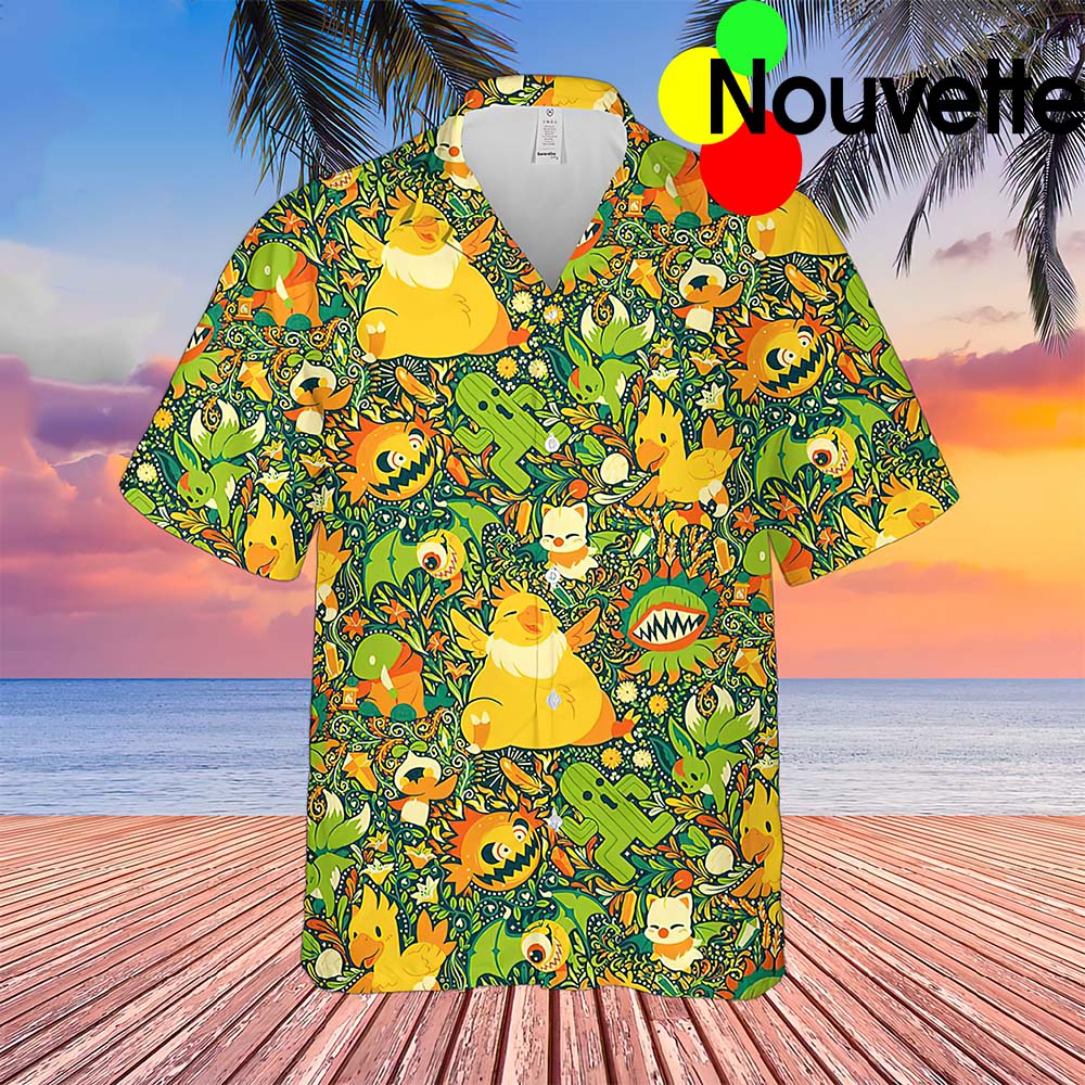 Final Fantasy Pattern Hawaiian Shirt Final Fantasy Pattern Hawaiian Shirt