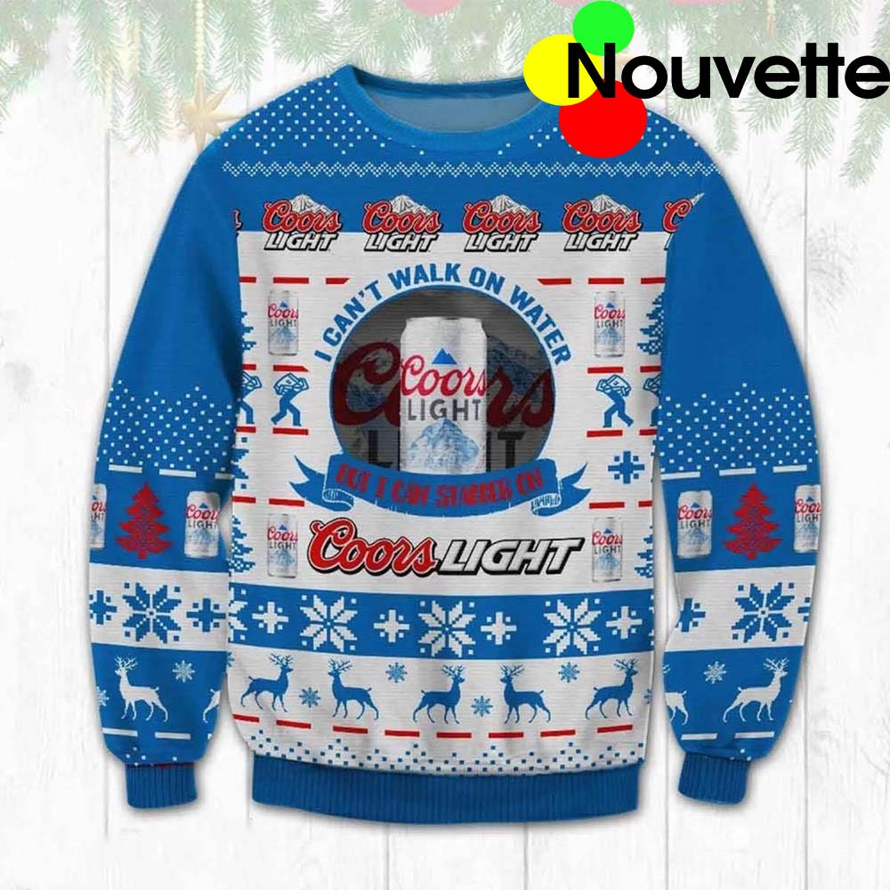I Can’T Walk On Water Coors Light Christmas Sweater I Can’T Walk On Water Coors Light Christmas Sweater