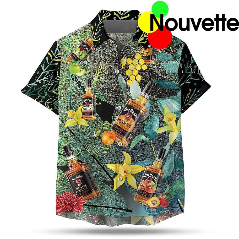 Jim Beam Maple Leaves Hawaiian Shirt Jim Beam Maple Leaves Hawaiian Shirt