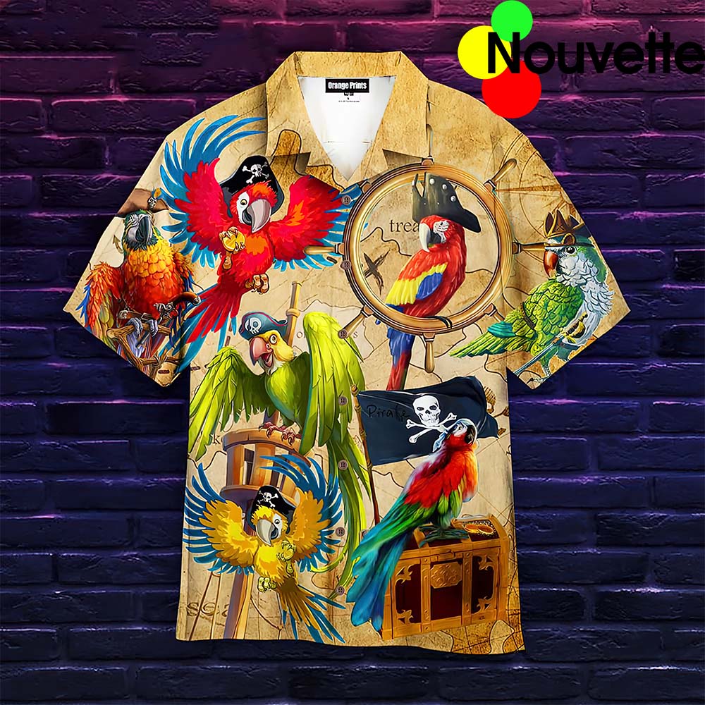 Pirate Parrots Hawaiian Shirt Pirate Parrots Hawaiian Shirt