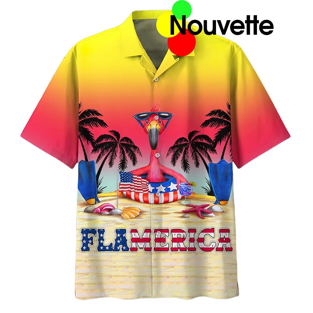 Flamingo Flamerica Hawaiian Shirt Flamingo Flamerica Hawaiian Shirt