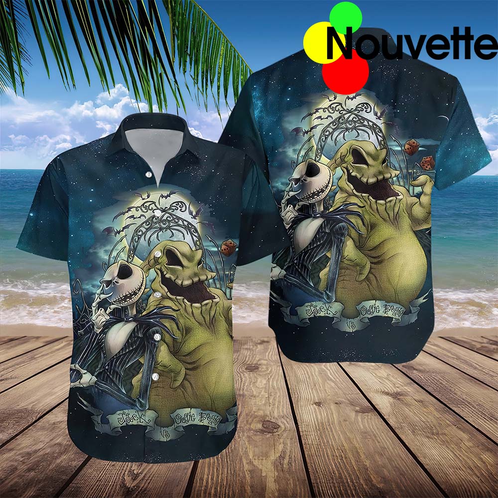 Jack Skellington And Oogie Boogie Hawaiian Shirt Jack Skellington And Oogie Boogie Hawaiian Shirt