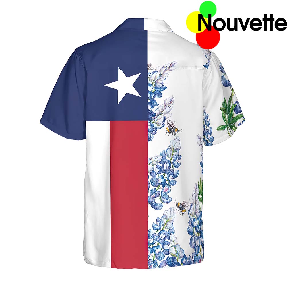 Royal Blue Bluebonnet Texas Hawaiian Shirt Royal Blue Bluebonnet Texas Hawaiian Shirt