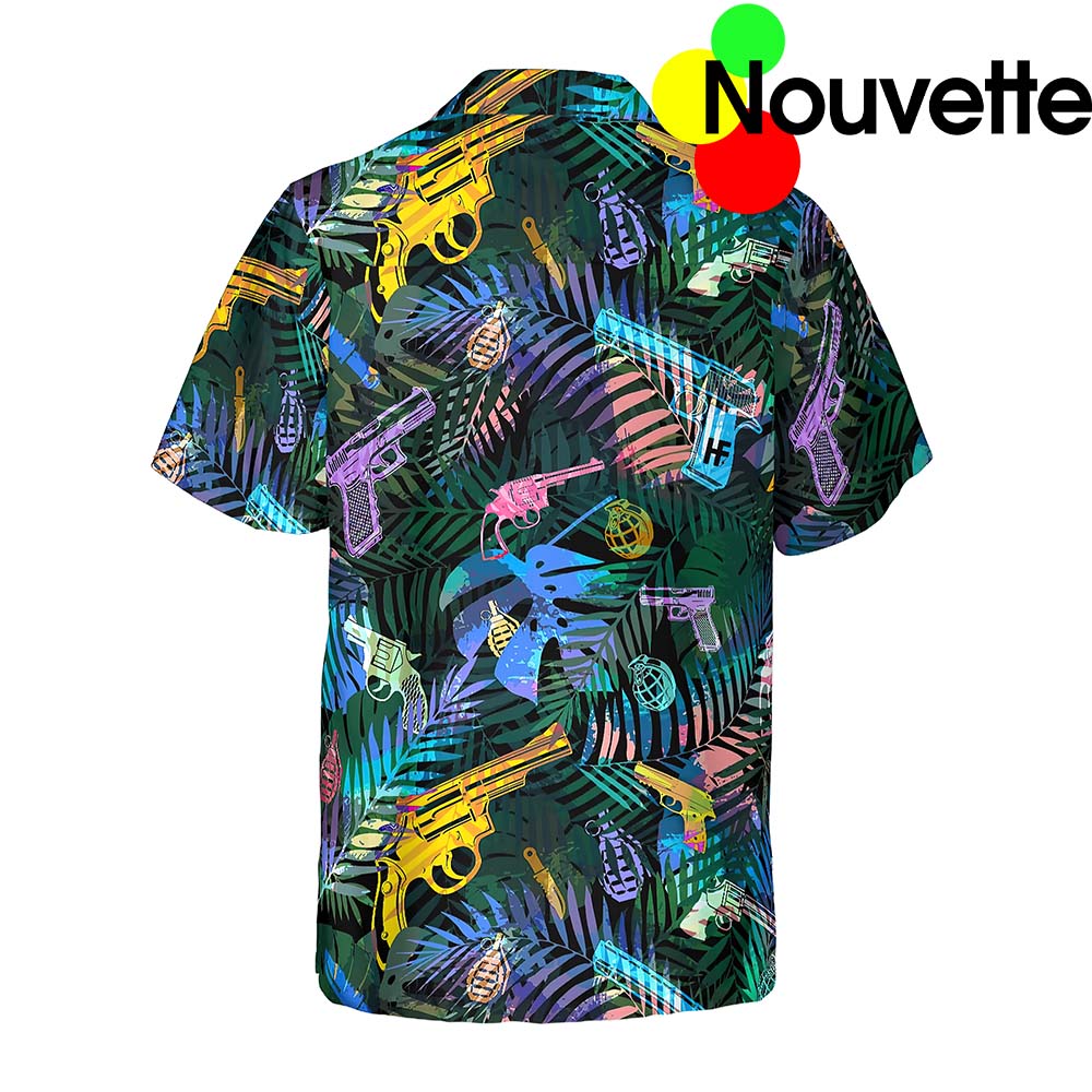 Tropical Gun Lover Pattern Hawaiian Shirt Tropical Gun Lover Pattern Hawaiian Shirt